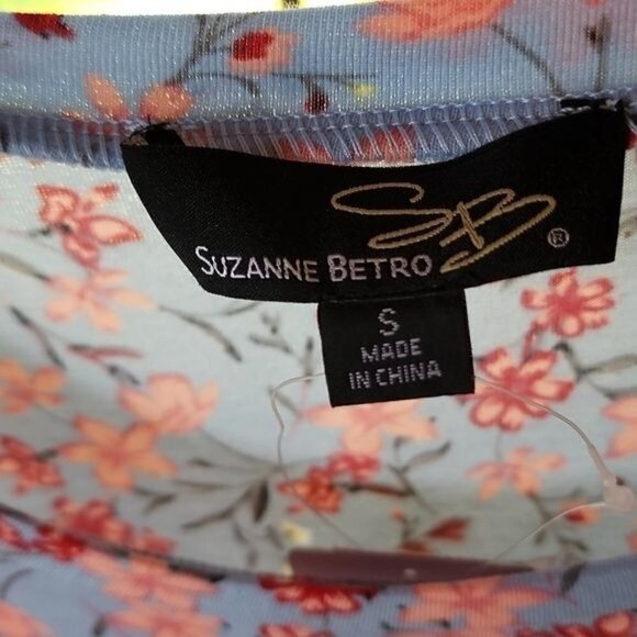 Suzanne Betro SB Short Sleeve Floral Gathered Waist Sz. S Dress - Picture 4 of 10